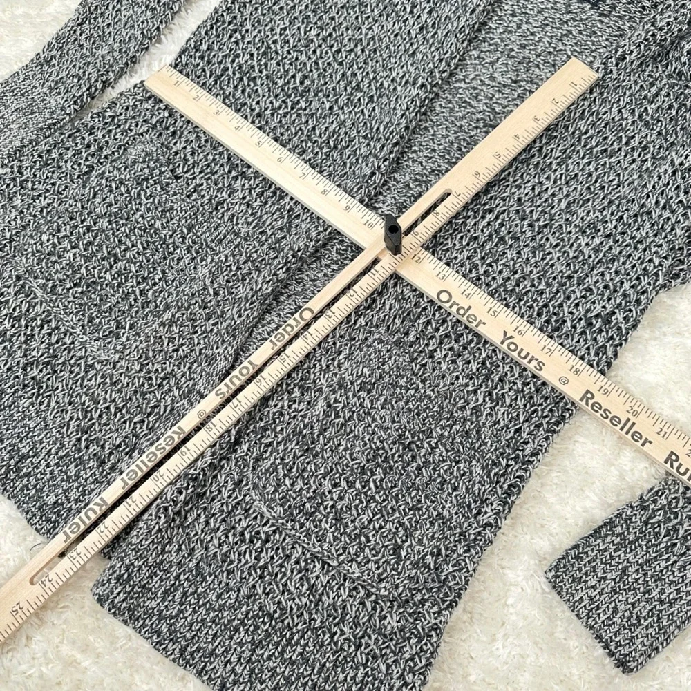 Abercrombie & Fitch Women's S Small Gray Knit Long Open Cardigan Sweater Pocket - Picture 6 of 11